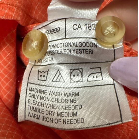 Antigua Orange and White Plaid OSU Size XL Men’s Long Sleeved Dress Shirt - Picture 10 of 11